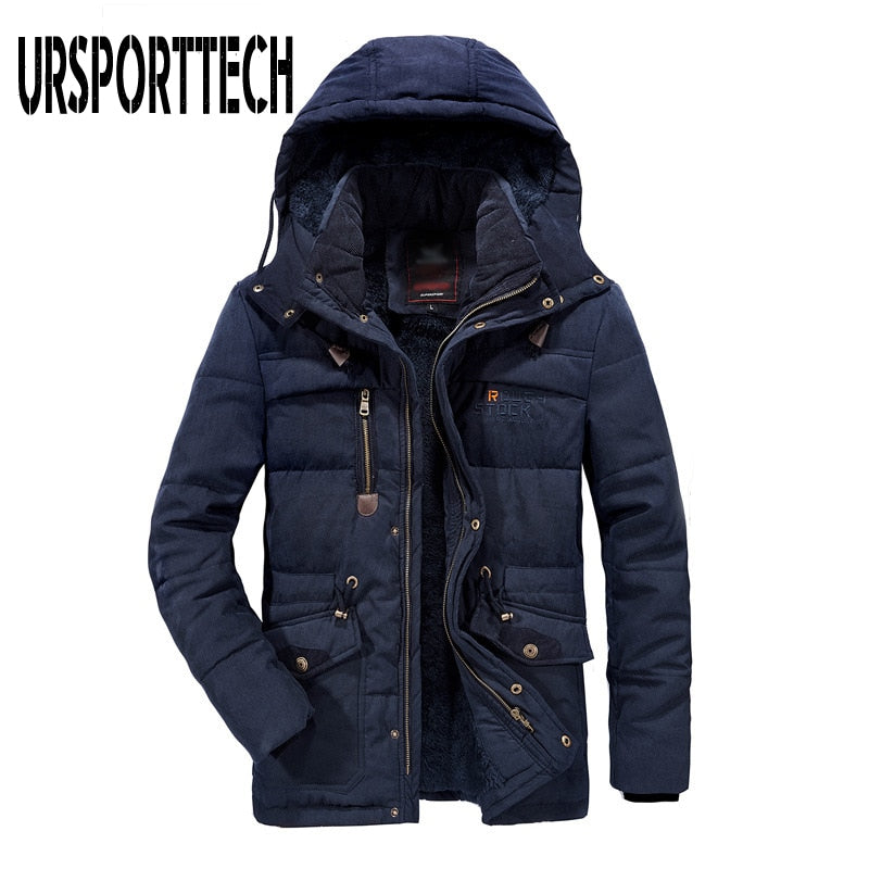 Nueva chaqueta de invierno a la moda para hombre, prendas de vestir gruesas e informales, Parkas a prueba de viento para hombre, abrigo cálido de terciopelo de talla grande 6XL 7XL 8XL