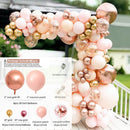 96pcs Morandi Peach Balloons Arch Garland Kit Chrome Rose Gold 4D Ballon for Wedding Birthday Baby Shower Party Decor