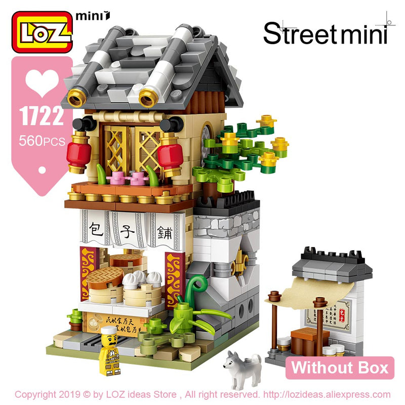 LOZ Mini Block Mini Chinatown China Street Chinese Tradition Special Model DIY Assembly Toys for Children Educational Anime