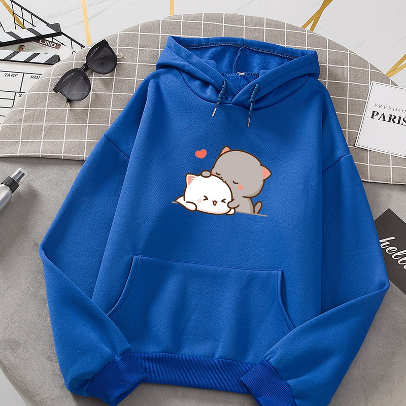 Women Autumn Hoodie Sweatshirts Korean Fashion Hoody for Ladies Kawaii Anime Jumper Streetwear Plus Size Sweatshirts Couple