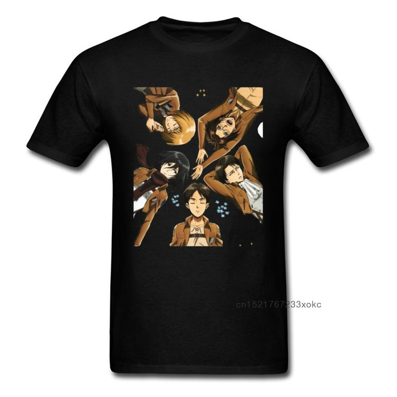 Captain T-shirt Men Survey Corps T Shirt Attack On Titan Tshirt Brand New Japan Anime Print Tops Cotton Wholesale Tees XXXL