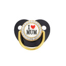 9 Colors Pacifier Baby Shower Gift Bling Baby Dummy Silicone BPA Free Infant Nipple Newborn Pacifiers For Babies I Love Mum Dad