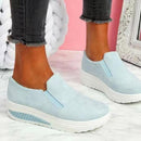 Damen Turnschuhe Einfarbige Flache Plattform Leichte Damenschuhe Komfort Slip On Flache Tennisschuhe Damen Loafers Mujer Zapatos