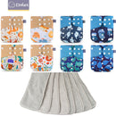 Elinfant New Matching waterproof baby pcoket diapers 8 pcs gray mesh cloth diapers and 8pcs microfiber inserts