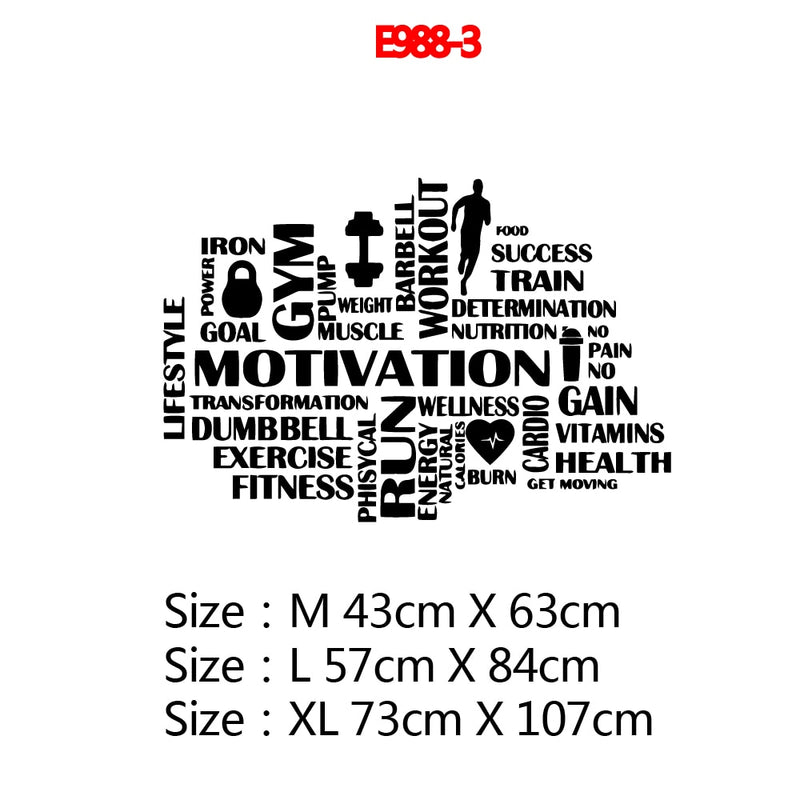 Large 73cmX104cm Fitness Quote Vinyl Wall Stickers For Gym Rooms Decor Fitness Room Sticker Motivate Frse Vinyl Wall Decals