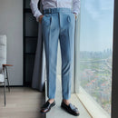 Pantalon Homme British Style Business Formal Wear Suit Pants Men Clothing Solid Slim Fit Casual Office Straight Trousers 5Colors