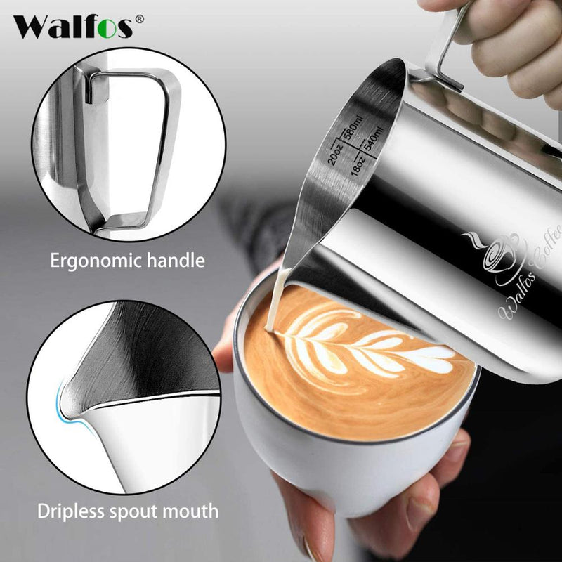 Style Espresso Coffee Milk Mugs Cup Pots Jug Handle Craft Coffee Garland Cup Latte Jug Thickened Stainless Steel