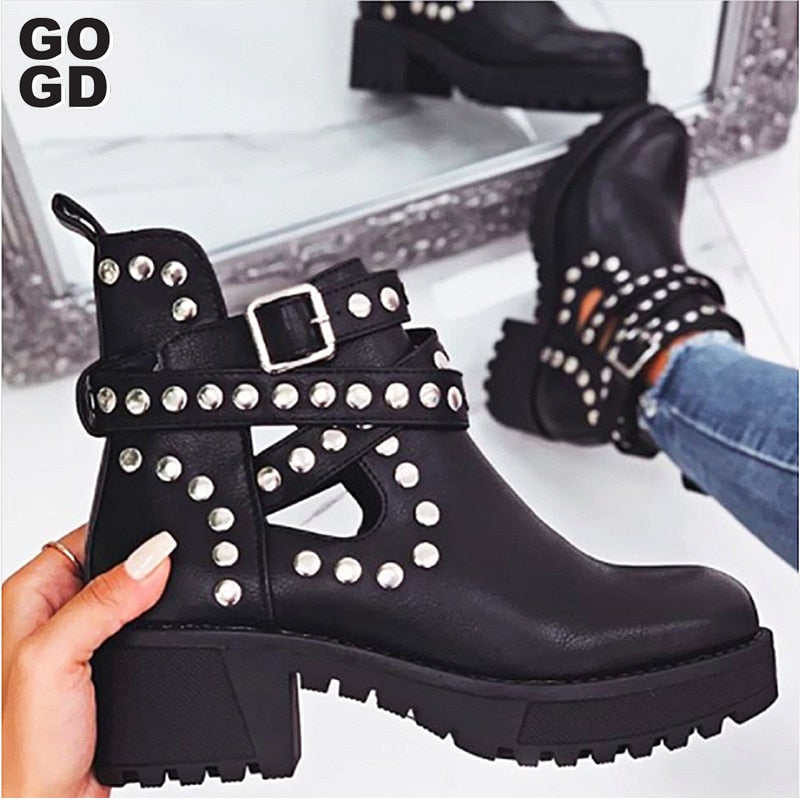 GOGD 2021 Women Ankle Boots Women&