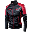 Ucrazy Männer 2022 Winter Casual Motor Gespleißte Lederjacke Mantel Männer Herbst Mode Biker Vintage Warme Lederjacke Mantel Männer