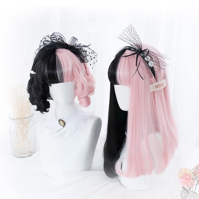 SHANGKE Synthetic Red Black Blonde White Lolita Wigs For Women Long Straight Wig With Bangs Genshin Impact Cosplay Wig