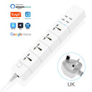 WIFI Smart Power Strip Universal Works With Alexa Googlehome Multi Plug  four takes 6AC Socket  4 USB Voice Contro UK/EU/US/AU