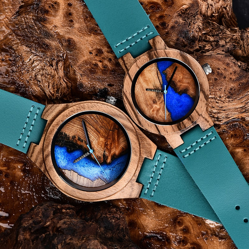 Pareja de relojes BOBO BIRD Hombres Mujeres Reloj de bambú universal en liquidación Reloj de pulsera de cuarzo de cuero de madera часы женские Gran regalo