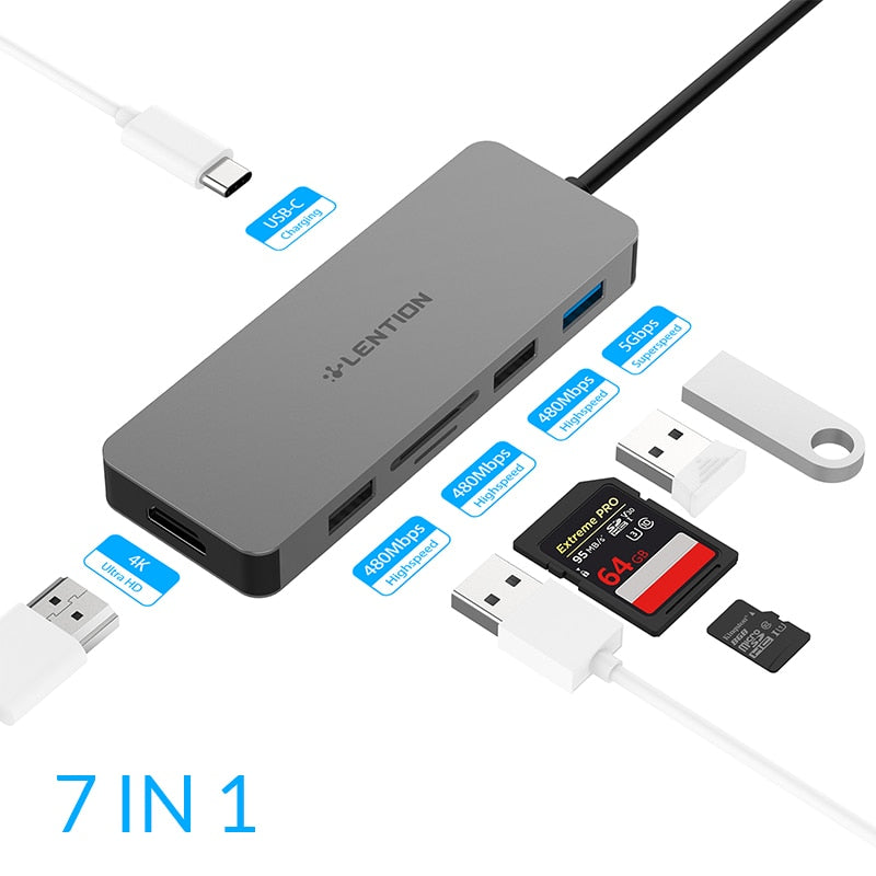 Base de adaptador USB HUB a Multi USB 3,0 HDMI para M1 MacBook Pro Air 13,3 accesorios USB-C tipo C SD TF Splitter 11 puertos USB C HUB