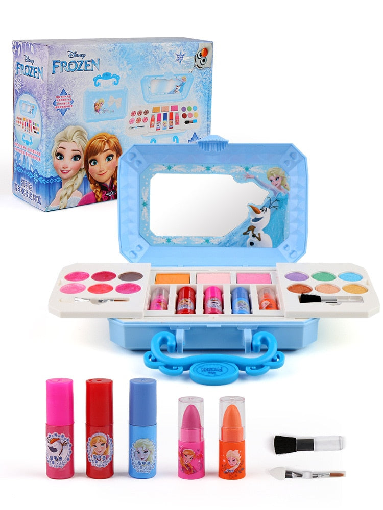 Nuevo Disney girls frozen elsa anna Cosmetics Beauty Set juguete niños Blancanieves princesa moda juguetes jugar casa niños regalo