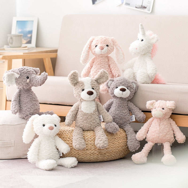 Super Soft Long legs baby appease toy Pink Bunny Grey Teddy Bear Dog elephant unicorn Stuffed Animals doll toys for Children