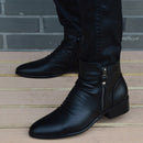 Fashion Ankle Boots Men High Top Zip Suit Shoes Black Dress Boots Autumn Shoes Men Leather Boots Zapatos man hombre