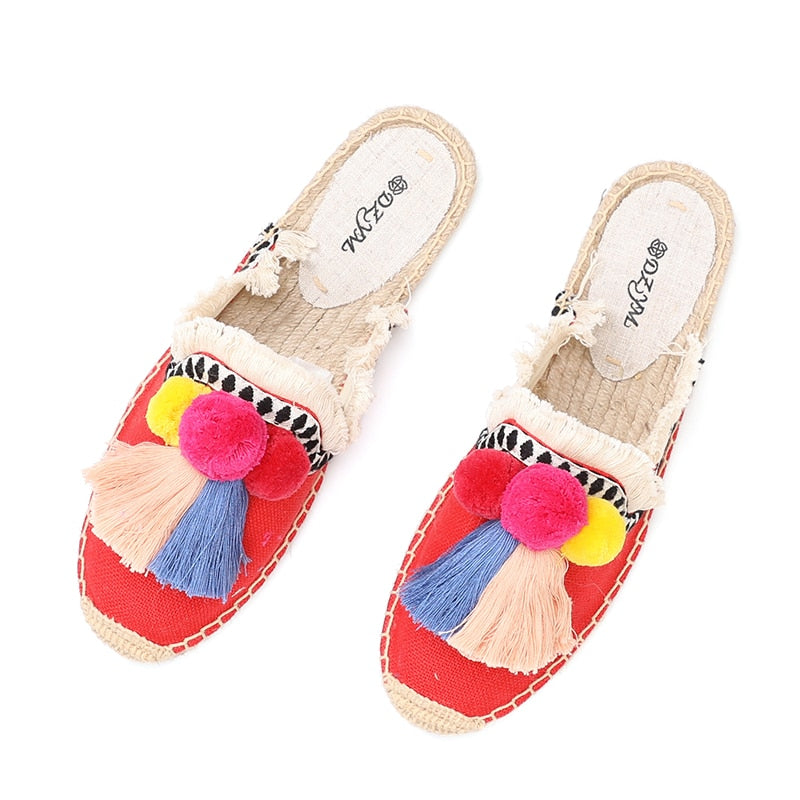 2021 Zapatos De Mujer Canvas Rubber Spring/autumn Mules Unicornio Terlik Tienda Soludos Espadrilles For Flat Sandals