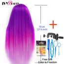 Mannequin Head With 100% High Temperature Fiber Hair 65cm Bride Hairdressing Training Wig Head With Stand Cosmetology Doll Head