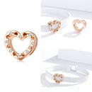 WOSTU 925 Sterling Silver Circle Charm Round CZ Bead Bead Clip Fit Original reflection Charm Bracelet Jewelry Accessories CQX101