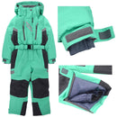 Children's winter outdoor bodysuit ski suit windproof snow and water plus velvet thickening snow town ski equipment bodysuit