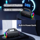 Mifa WildBox Altavoz Bluetooth 60W Bluetooth 5.3 Altavoces inalámbricos con tecnología BassUp IPX7 Altavoz impermeable para acampar