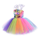 Regenbogen Pailletten Einhorn Kinder verkleiden sich Kostüme Prinzessin Mädchen Kleid Party Kostüm Halloween Blumenmädchen Kleider für Hochzeiten Knie