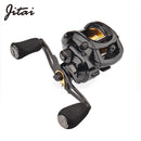JITAI Baitcasting Fishing Reel Double Brake System 10Kg Carbon Fibe Drag 7.0:1 High Speed Light Fishing Reel Fishing Wheel