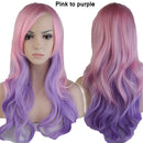S-noilite Synthetic 28colors 22inch Loose Wave Wigs Halloween Cosplay Wig Blue Red Pink Grey Purple Hair Wig Cosplay for party