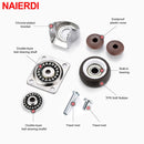 4PCS NAIERDI 1-2inch Furniture Caster Soft Rubber Universal Wheel Swivel Caster Roller Wheel For Platform Trolley Accessory