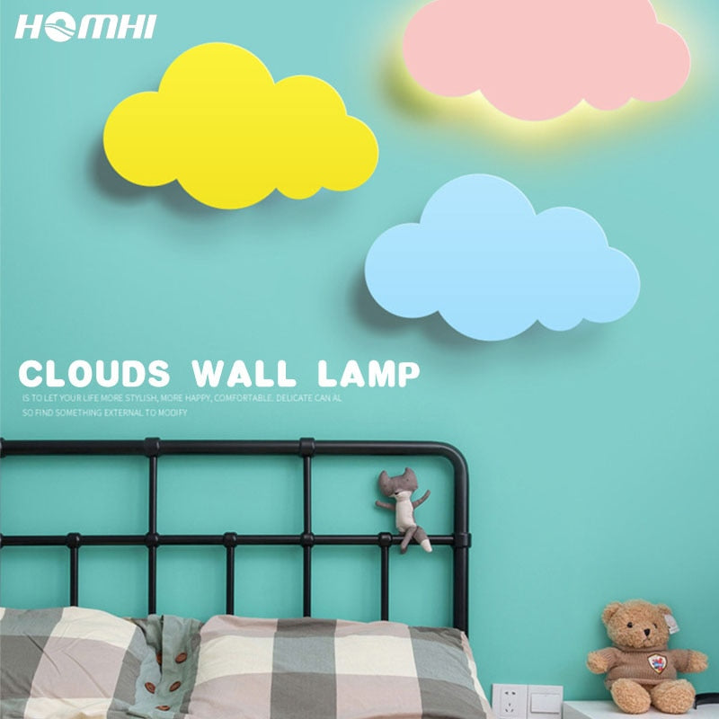 Homhi Cloud Kids Wall Decor Loft Bed Wall Light Fixture Children&