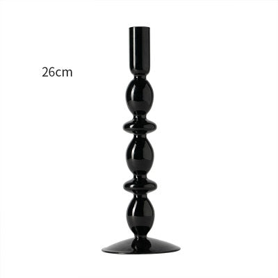 Handmade European Vintage Glass Candlestick Romantic Dinner Decoration For Home Wedding Candle Holder Rod Wax Candelabrum Gift