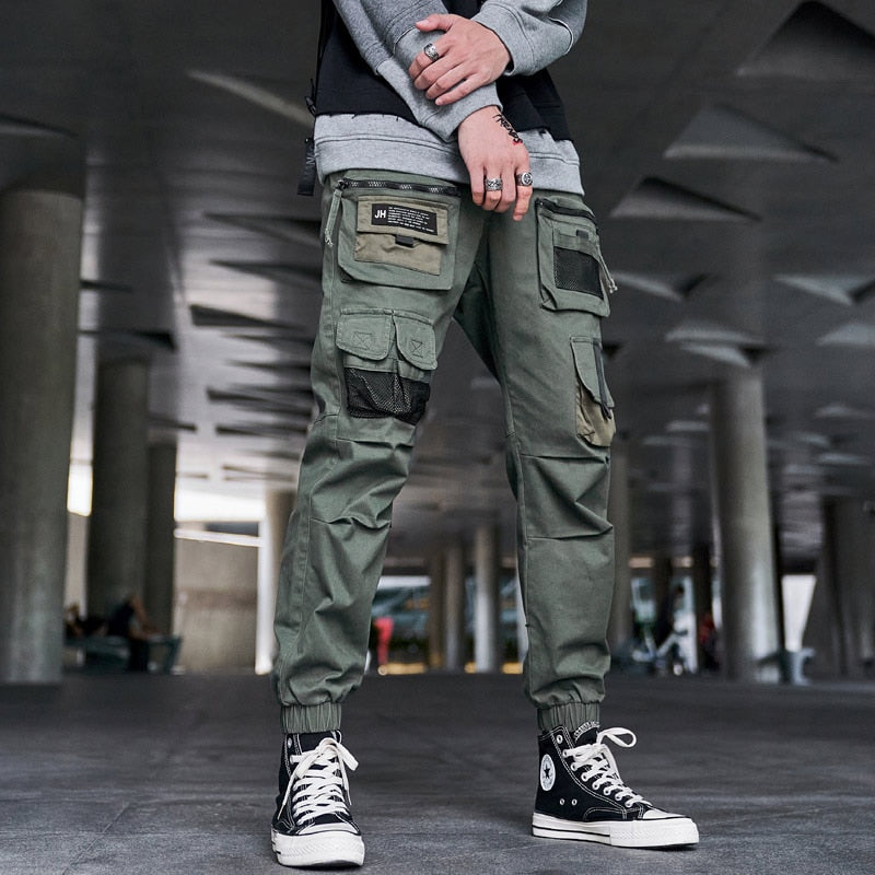 CHAIFENKO Black Cargo Pants Men Hip Hop Streetwear Joggers Sweatpant Fashion Harajuku Harem Pant Multi-Pocket Casual Mens Pants