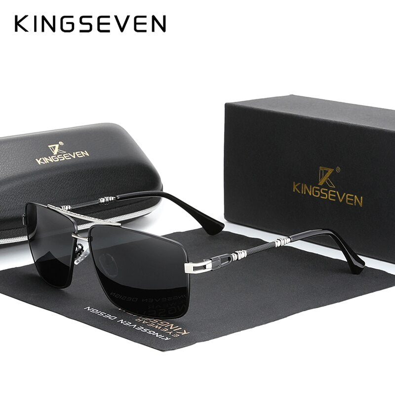 KINGSEVEN 2020 New Men's Glasses Structure Design Temples Sunglasses Brand Polarized Women Stainless steel Material Gafas De Sol