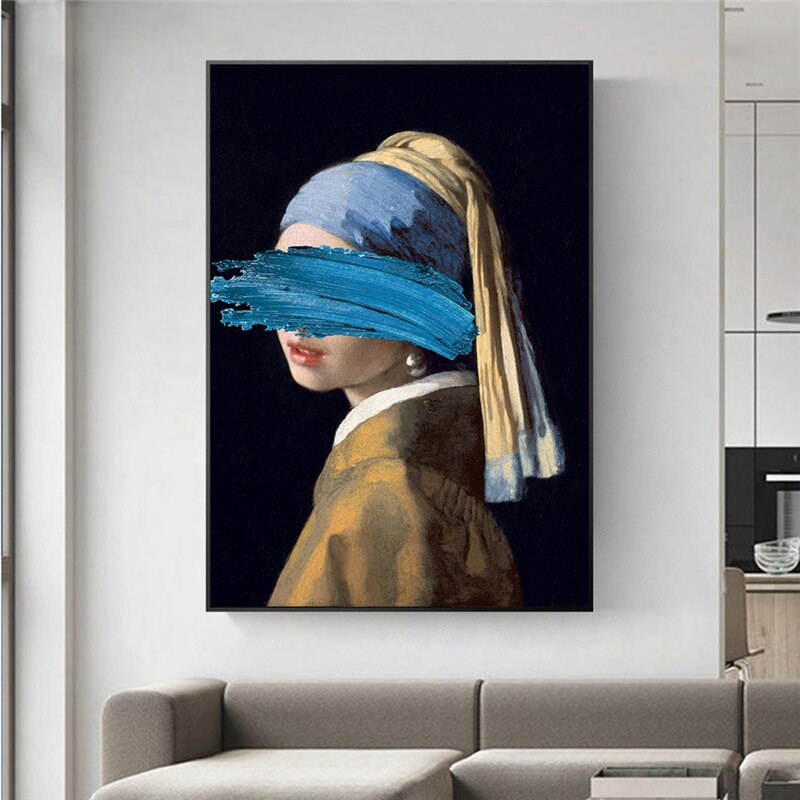 The Girl With A Pearl Earrings Canvas Paintings Reproductions Famous Artwork By Jon Pop Art Prints Wall Pictures for Home Decor