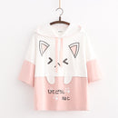 Harajuku Kawaii Women Cute Hoodie Black Pink Long Sleeve Graphic Cat Ear Funny Anime Teen Girls Pullover Vintage Sweatshirt 2021