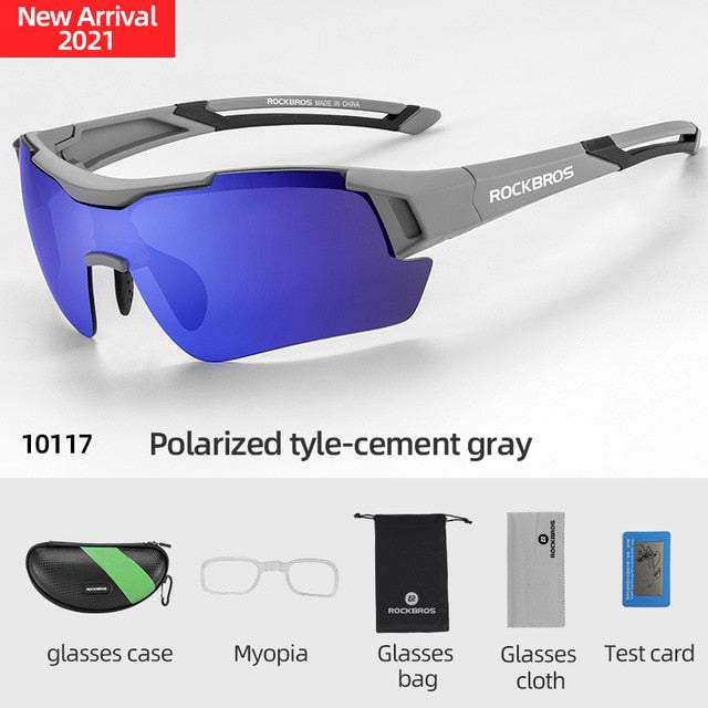 ROCKBROS Polarized Cycling Glasses  Clear Bike Glasses Eyewear UV400 Outdoor Sport Sunglasses Men Women Cycling Sunglasses