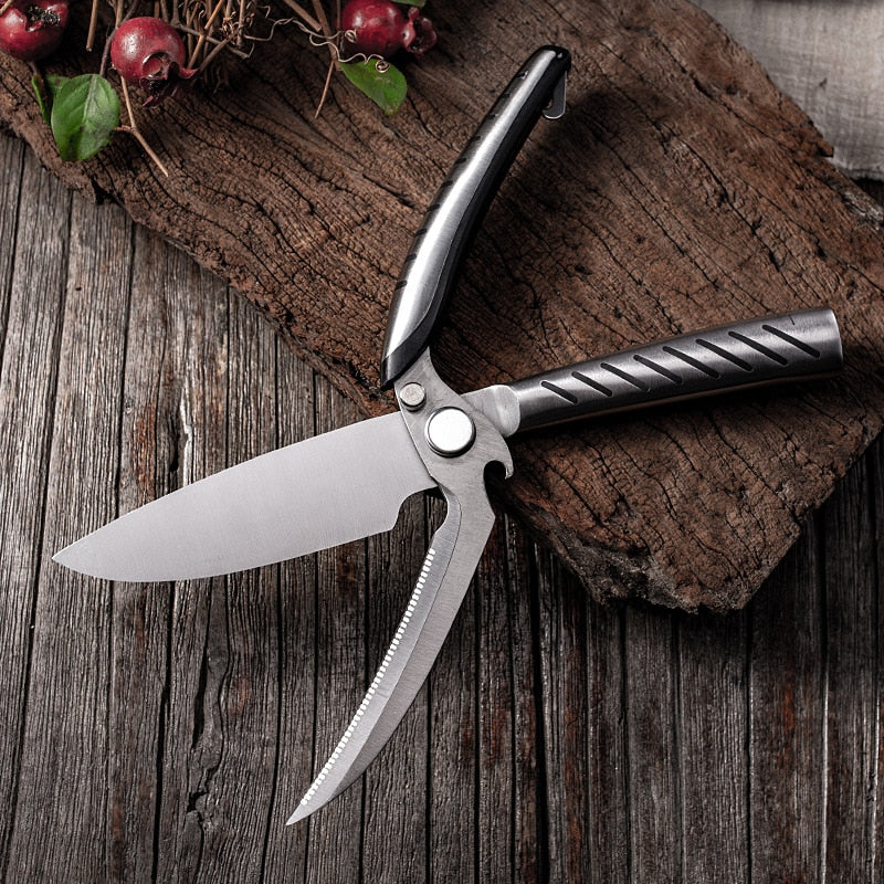 SHUOJI Multifunctional Kitchen Scissors Knives Detachable Stainless Steel Shears Cooking Chicken Bones Strong Scissors Knife