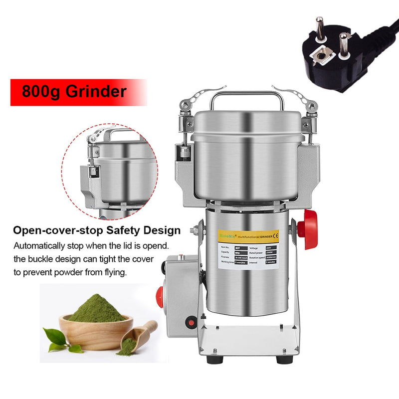 BioloMix 800g 700g Körner Gewürze Hebals Müsli Kaffee Trockenfutter Mühle Mühle Mahlmaschine Schrotmühle Mehl Pulverzerkleinerer