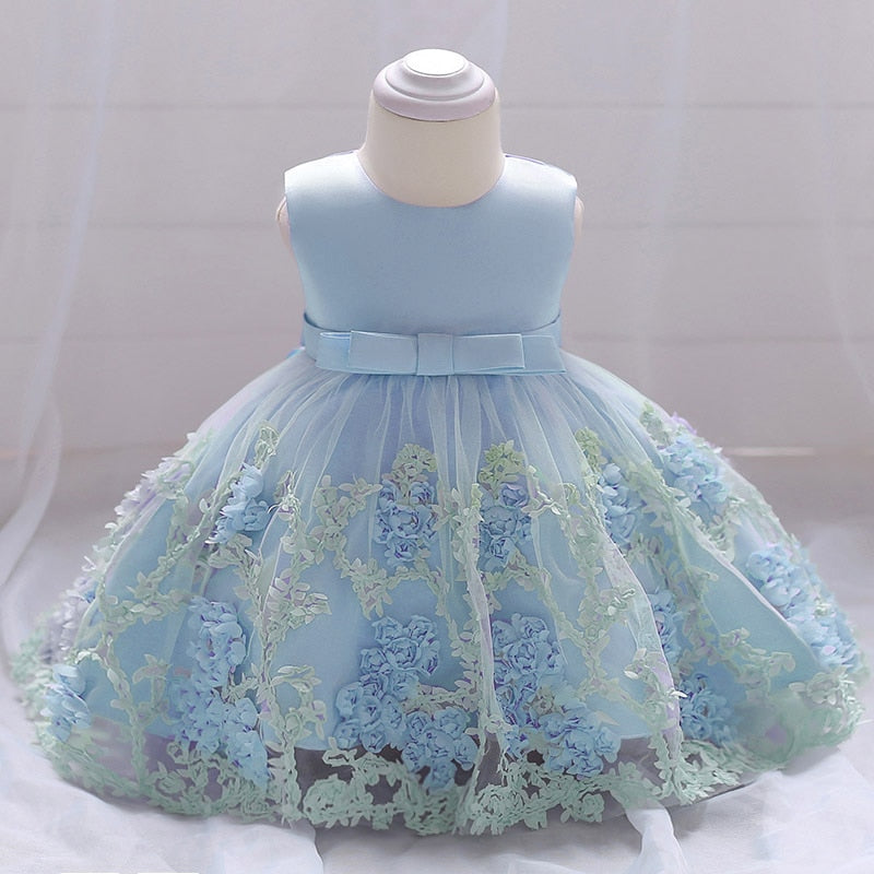 Sommer Blumenmädchenkleid Prinzessin Taufe Geburtstagskleid für 1 Jahr Baby Mädchen Party Hochzeit Abendkleid Vestidos 12 24 Monate
