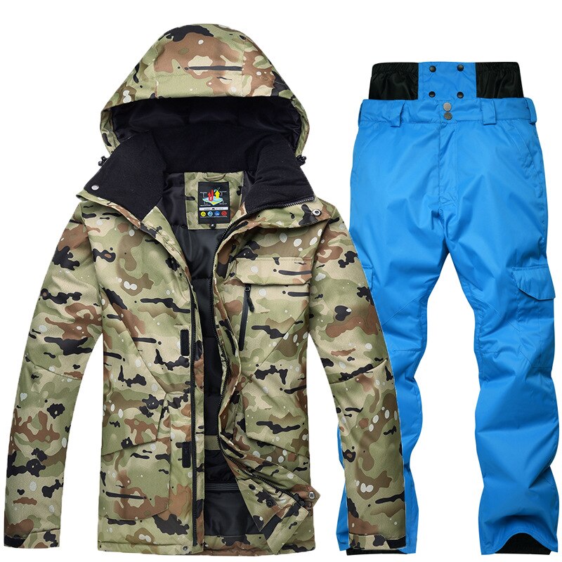 Nuevo traje de esquí de camuflaje para hombre, impermeable, transpirable, chaqueta de Snowboard, pantalones de nieve de invierno, trajes, conjuntos de esquí y snowboard para hombre