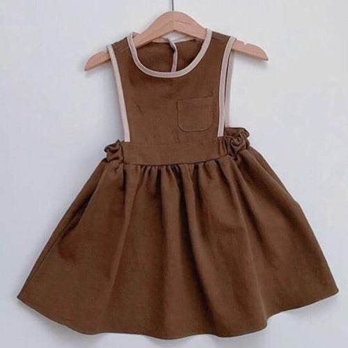 2020 New Summer Baby Girls Dresses European America Toddler Kids Girl Dress Casual Linen Clothing Ruffles Sweet Princess Dress