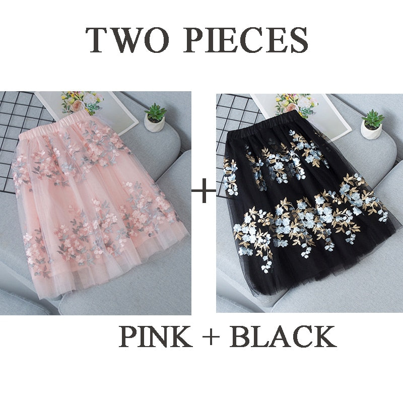 Teen Girls Skirts Embroidery Kids Sequin Skirt for Girls 2022 Summer Dance Long Skirt Princess Skirt Elastic Waist Child Clothes