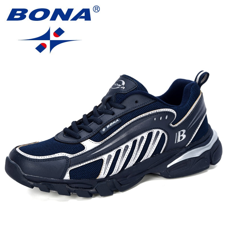 BONA, nuevos diseñadores, zapatos para correr, zapatos deportivos con abertura de vaca para hombre, calzado para correr para hombres, zapatos transpirables ligeros para exteriores para hombres