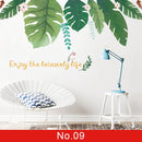 24 styles Plants Series Wall Stickers for Living room Bedroom Green Leaves Removable Wall Decals Vinyl DIY Eco-friendly Murals