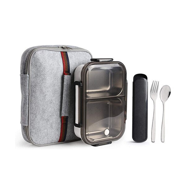 Eco friendly Leakproof Bento Lunch Box Removable Stainless Steel Bento Lunch Box 2-Compartment Portion Control Food Container