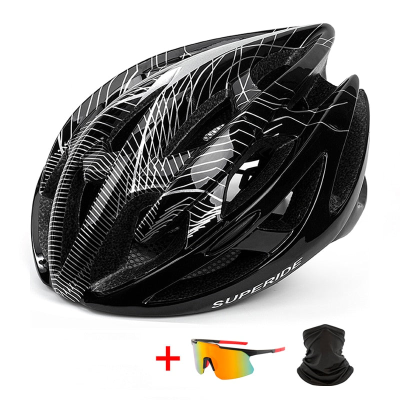 SUPERIDE Outdoor Road Bike Mountain Bike Helmet with Rearlight Ultralight DH MTB Bicycle Helmet Sports Riding Cycling Helmet