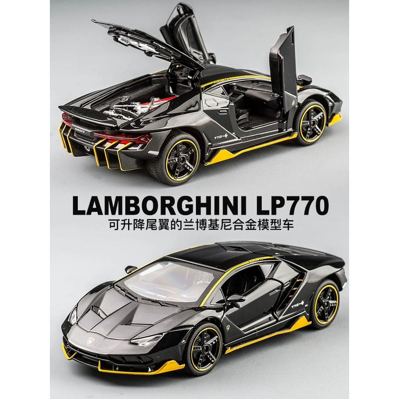 LP770 LP750 1:32 Lambos Car Alloy Sports Car Model Diecast Sound Super Racing Lifting Tail Hot Car Wheel For Children Gifts