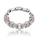 TOPGRILLZ New 13mm Byzantine Bracelet High Quality Iced Out Micro Pave Cubic Zirconia Hip Hop Personalised Jewelry For Gift