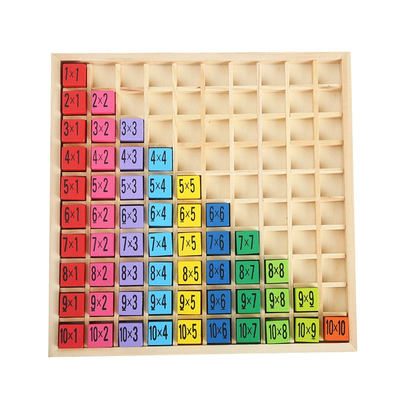 Wooden Multiplication Montessori Educational Wooden Toys Math Arithmetic Table Board Game for Kids Early Learning Gift