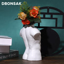 Cerámica Cuerpo Arte abstracto Florero Desnudo Hombre Mujer Escultura Florero Hobby Hombre Mujer Florero Máquina de plantación Decoración para el hogar